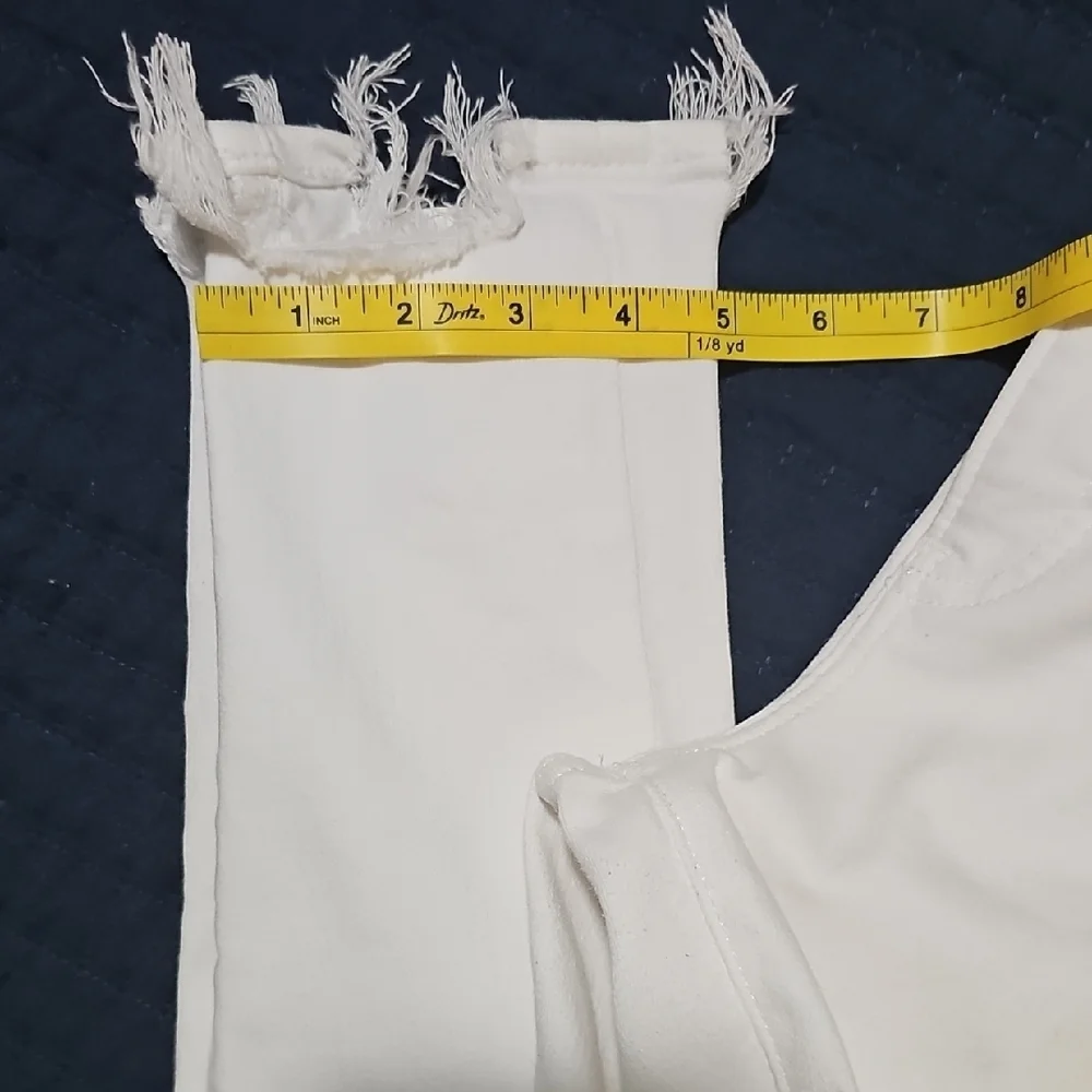 Express White Distressed Skinny Jeans